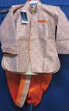 Boy’s Gold Orange Festive Jacket Dhoti Set #8024